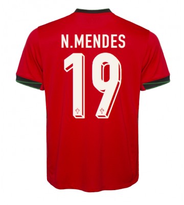 Portugal Nuno Mendes #19 Hemmatröja EM 2024 Kortärmad
